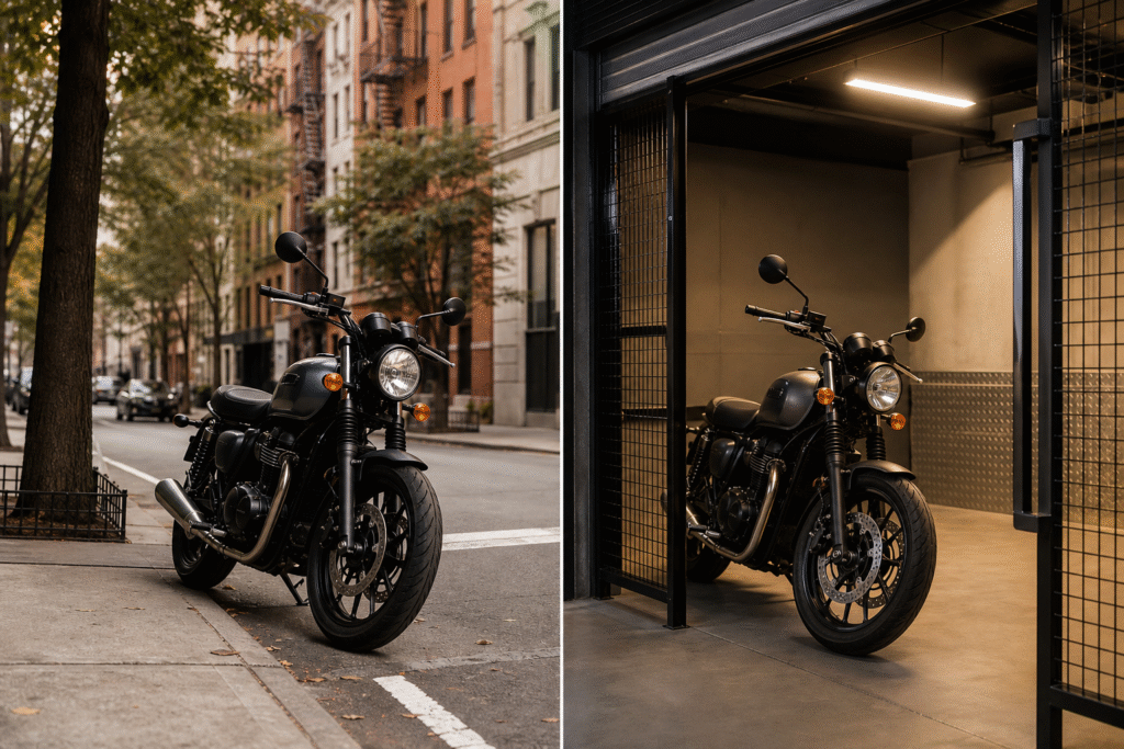 Motorcycle Parking Near Me: Storage vs. Street Parking