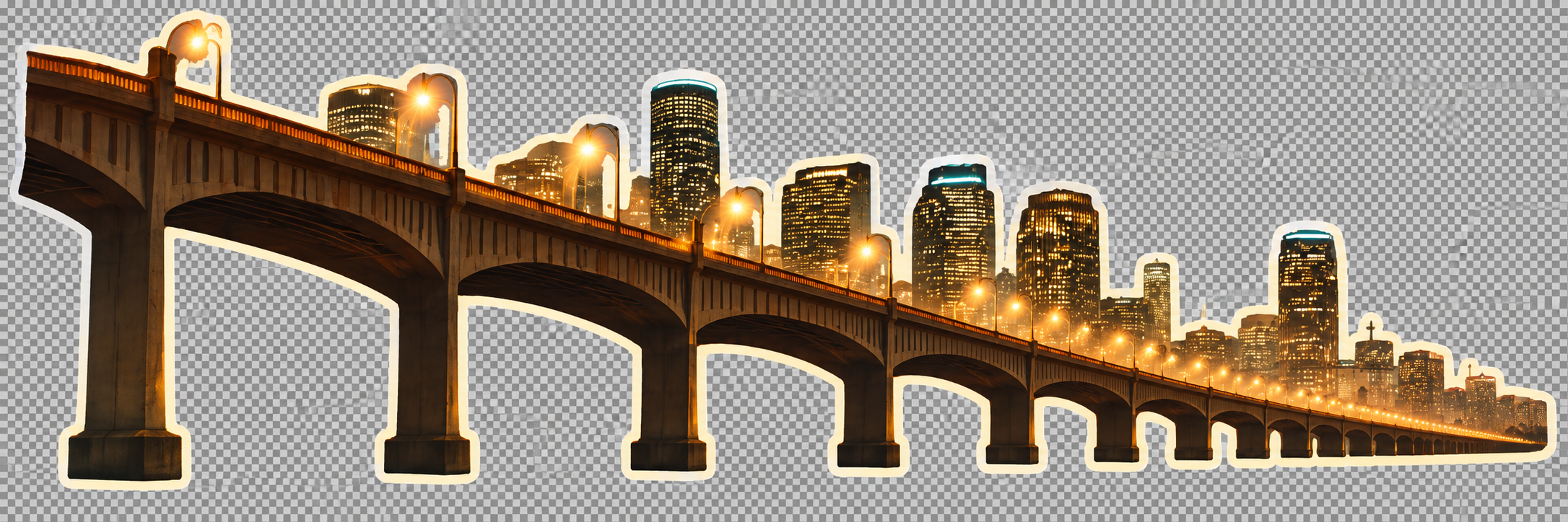 New York City bridge and skyline sticker