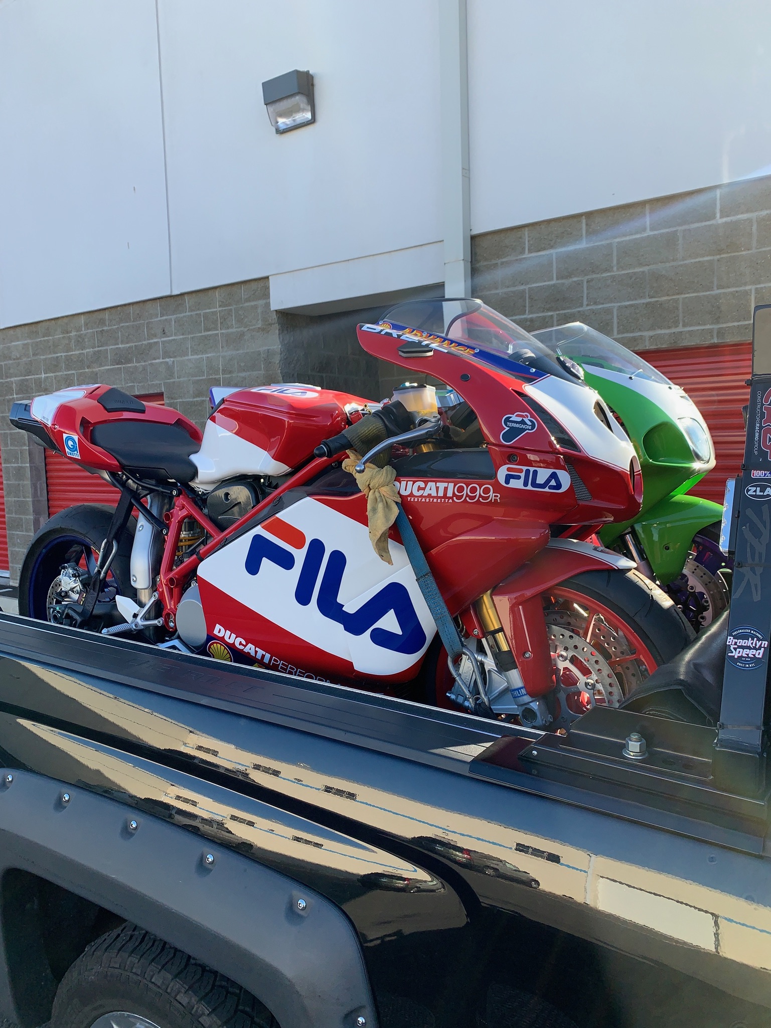 Ducati FILA sport motorcycles secured for specialist transport